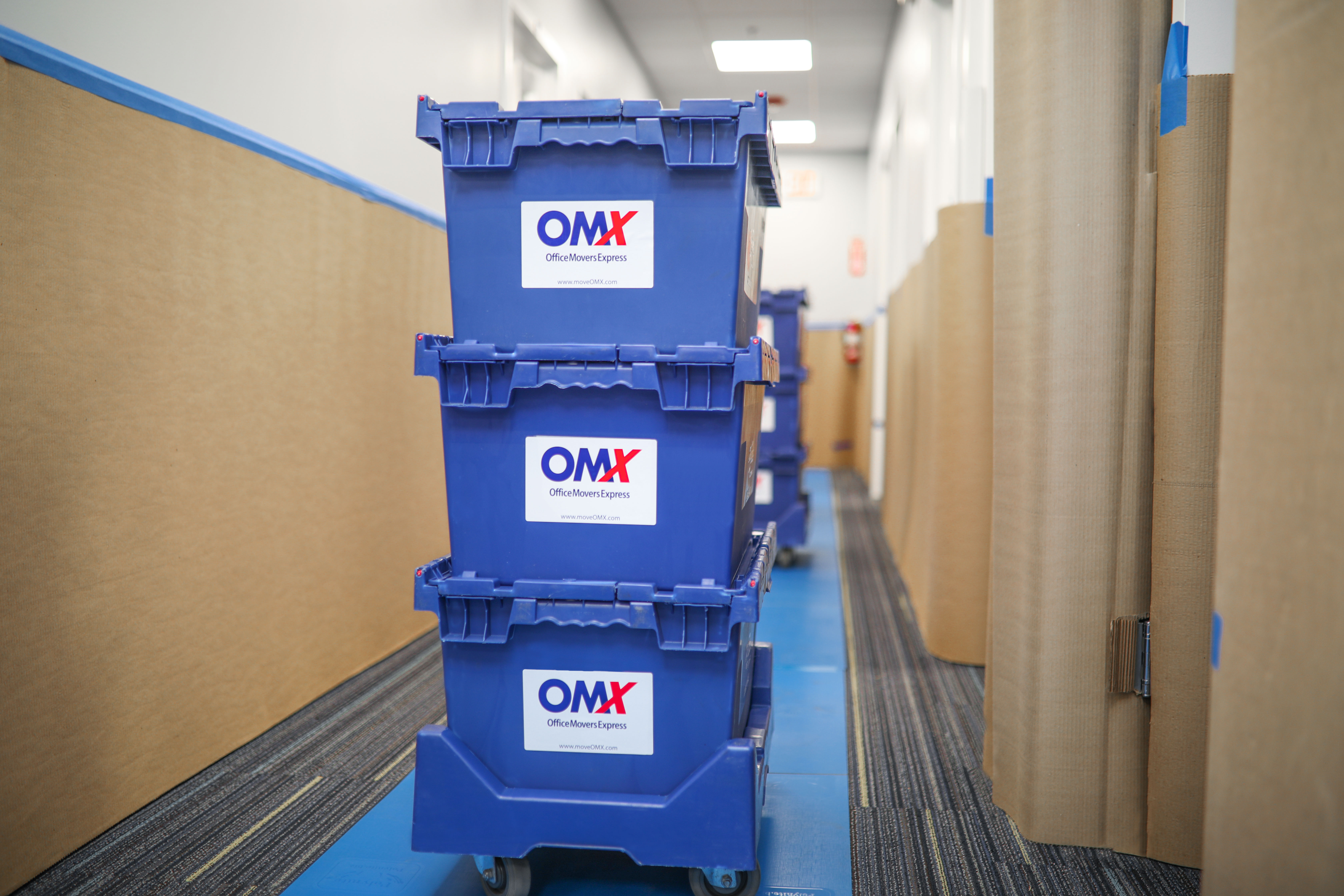 OMX moving crates